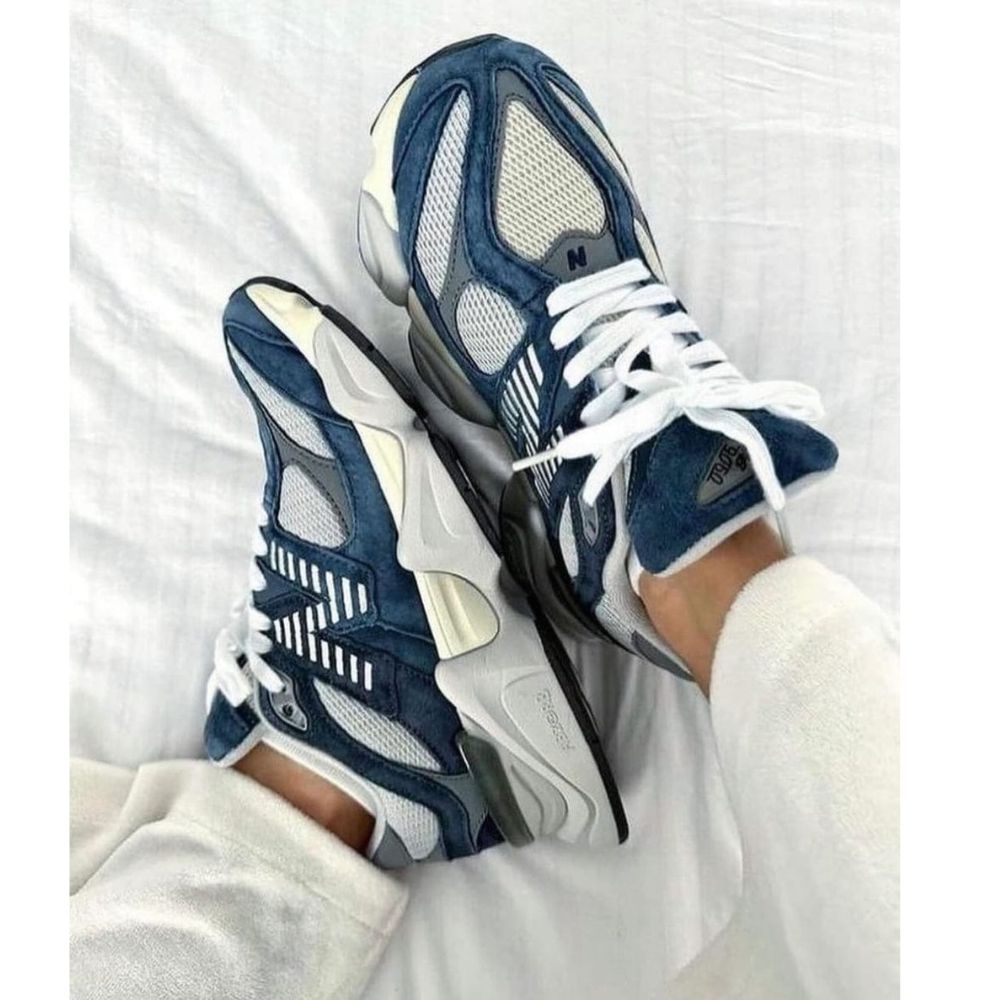 Premium Chunky Mesh Sneakers Women| Blue & W