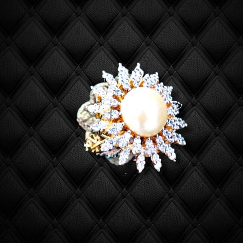Pearl floral sunshine cocktail ring