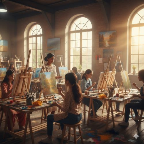 Canvas Board painting class by Saksham HOBBY