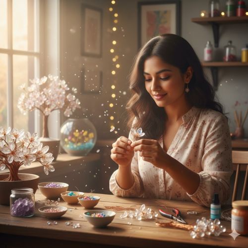 Crystal flower making class by Saksham HOBBY