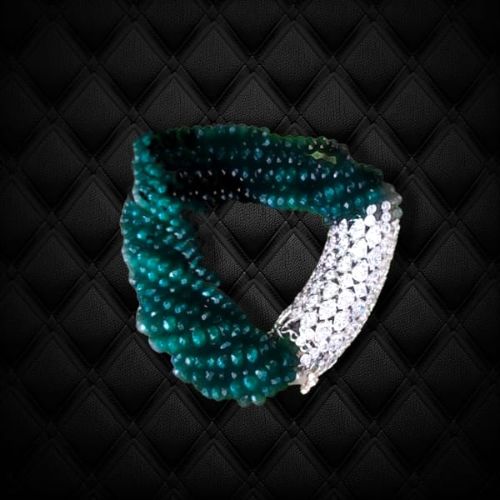 Radiant rangoli and emerald beads flexible b