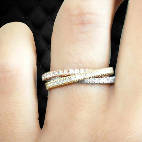 Mia triband inter-twined casual ring