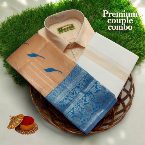 SS Kalashala Peach-Gold & Sky Blue Kupera Si