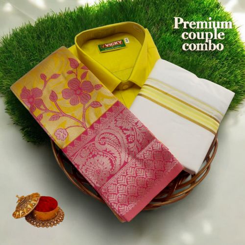 SS Kalashala Yellow & Pink Kupera Silk Saree