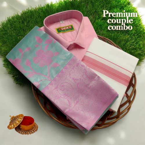 SS Kalashala Sky Blue & Pink Kupera Silk Sar