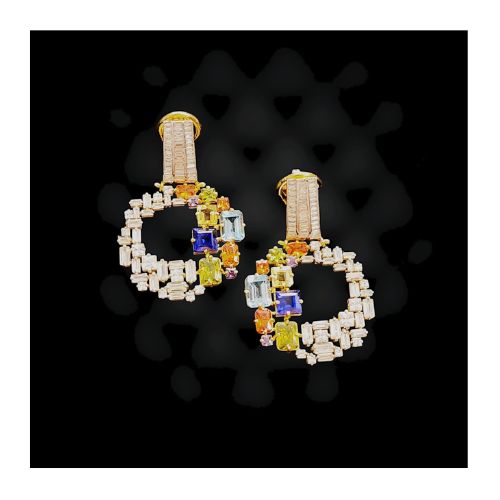 Rainbow Multi-Colored Multi-Shaped Earring