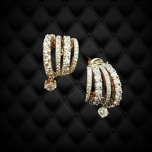 Asymmetrical Four Line Hoop Earring