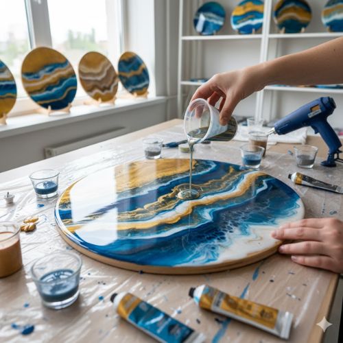 Resin Art class by Saksham HOBBY CLASSES