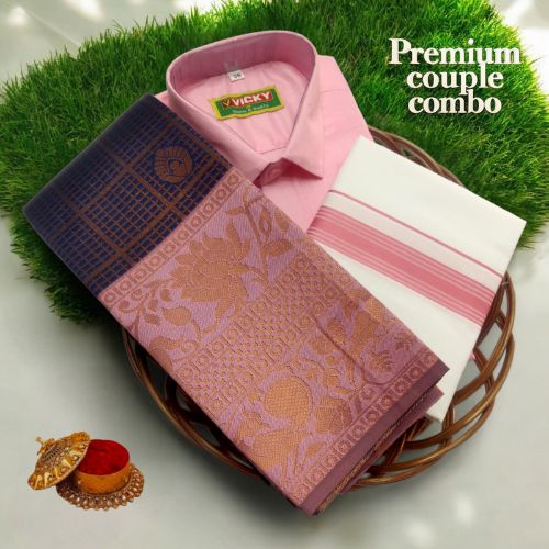 SS Kalashala Pink & Navy Kupera Silk Saree S