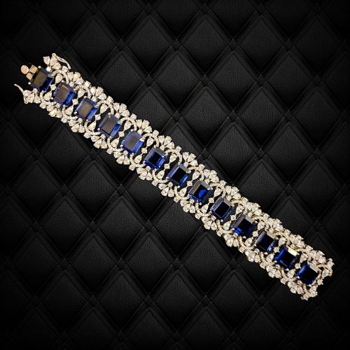 Beautiful Lace Sapphire Crystal Bracelet