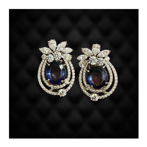 Victorian Sapphire Crystal Stud Earring
