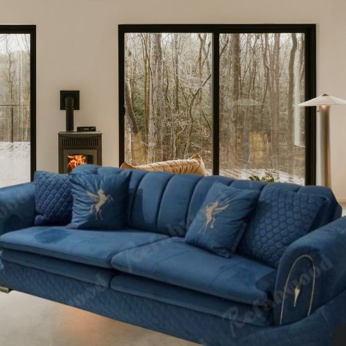 Modern 3 Seater Fabric Sofa Set Design