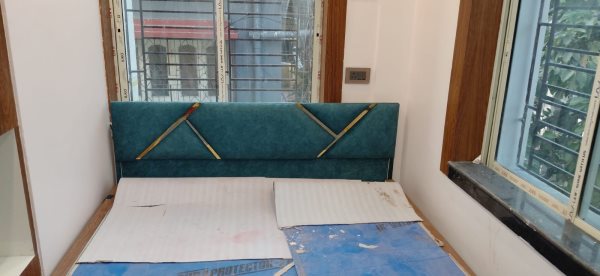 Modern Upholstered Bed with Designer Headboa