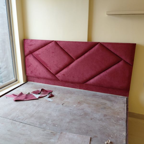 Modern Upholstered Geometric Headboard Panel