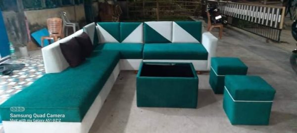 Modern L Shape Sofa Set with Center Table