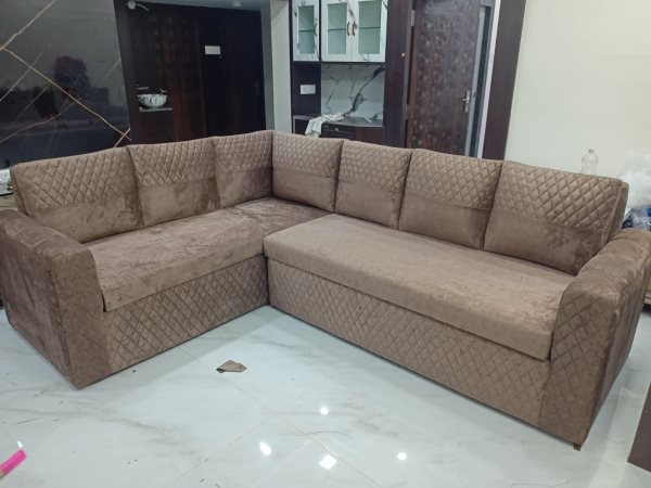 Brown L-Shape Sectional Sofa